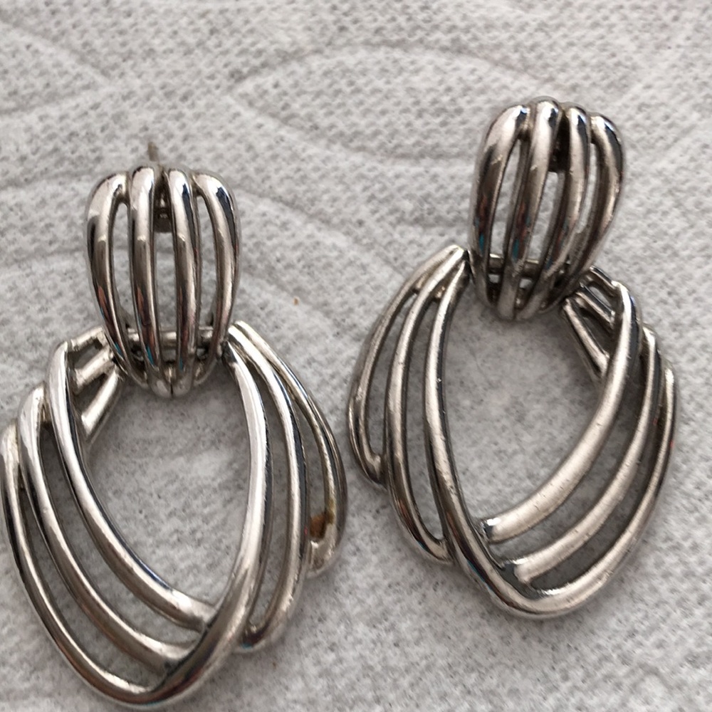 Silvertone Monet pierced earrings